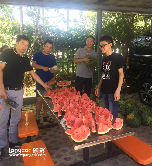 重庆朗彩木门：朗彩销售经理切西瓜
